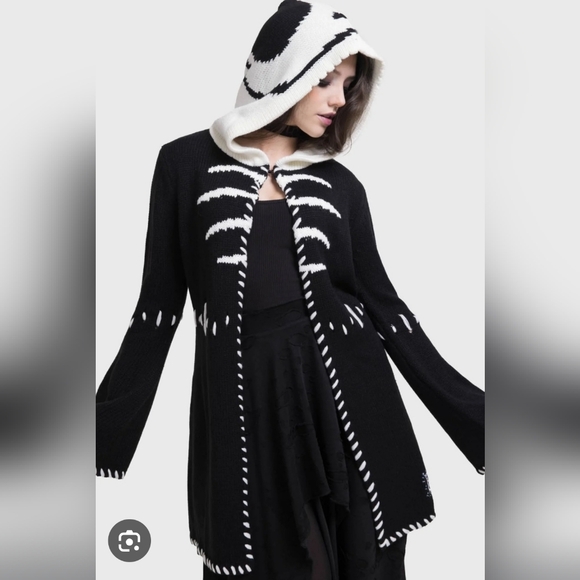 Killstar Jackets & Blazers - Killstar Black and White Corpse Bride Patch cardigan. Size 3XL